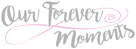 pink and grey logo for Our Forever Moments photography
